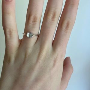 Sterling silver Pandora ring clear stone